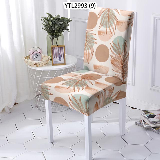 

Чехол на сиденье с геометрическим узором в растительном стиле, чехол на стул, съемный чехол на стул, чехлы на стулья с листьями и цветами, чехлы для обеденных стульев, домашний Stuhlbezug 1PCS