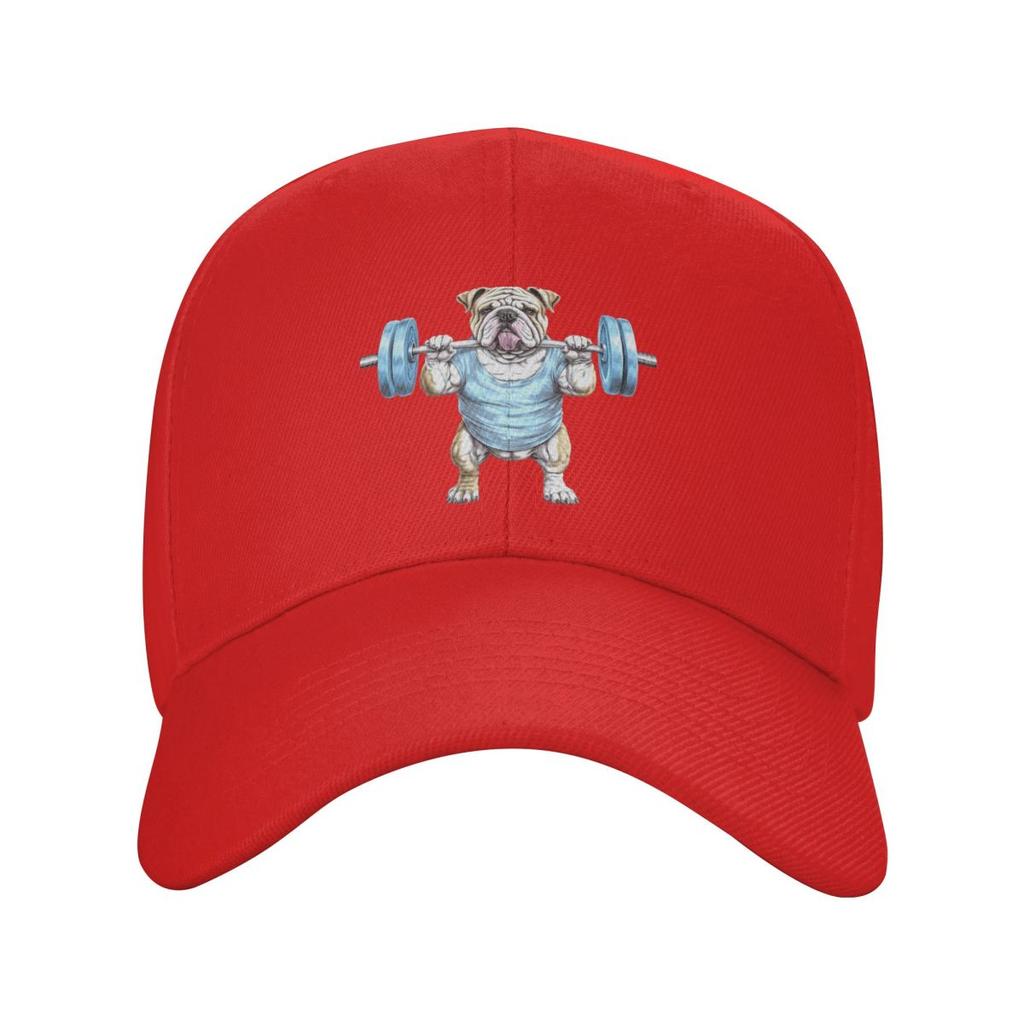 Pet English Bulldog Animal Weightlifting Baseball Caps Fashion Men Women Hats Outdoor Cap Streetwear Baseball Hat Casquette