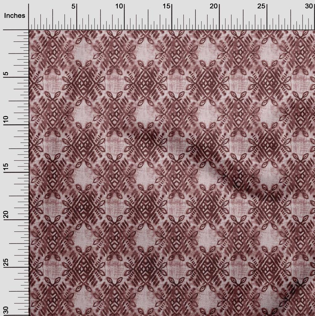 oneOone Cotton Flex Dark Brown Fabric Geometric Sewing Material Print Fabric By The Yard 40 Inch