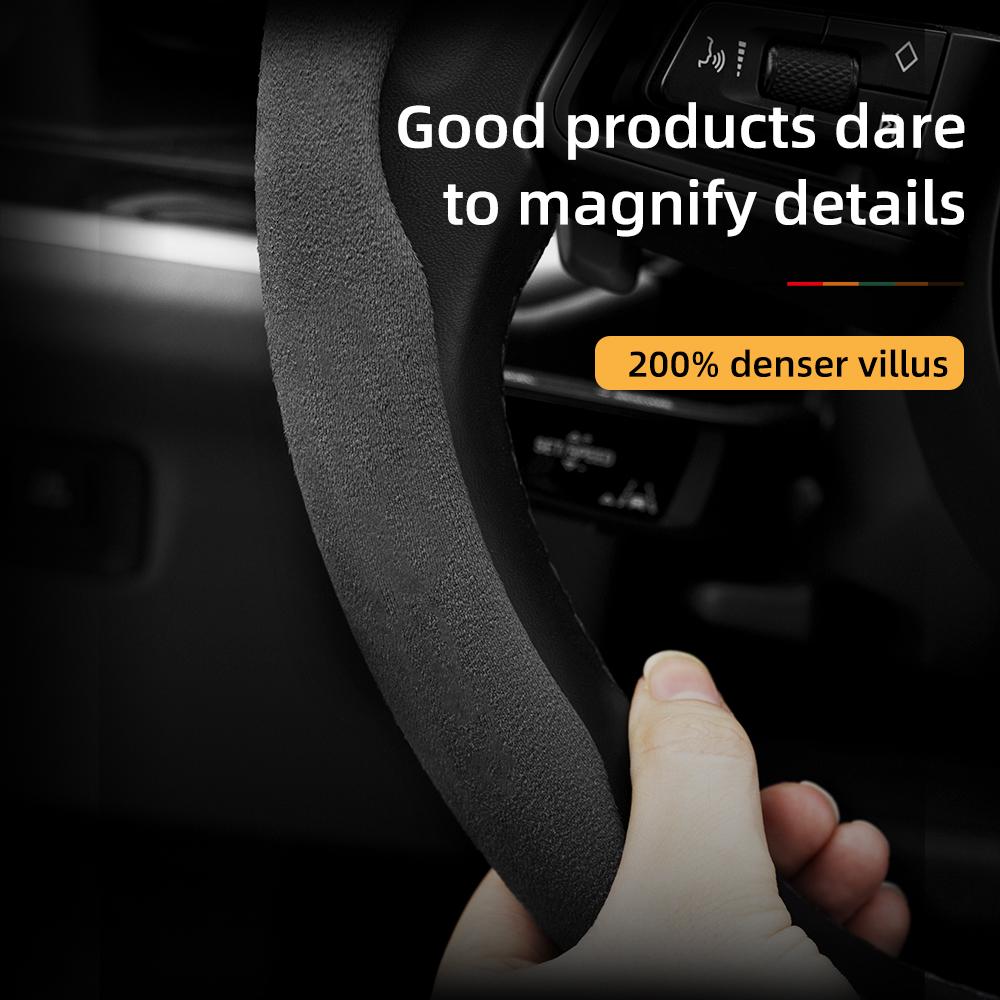 Suitable for Mercedes-Benz Anti-Slip Buckle Segmented Suede Steering Wheel Cover Suitable for E Class S C a Glc Suv Eqc Gle Gla Eqe Amg Eq C63 E63 