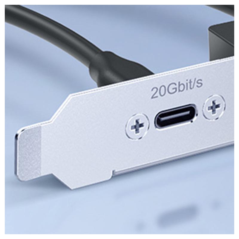 20Gbps USB3.2 Gen2x2 Frontpanel-Adapter, USB-C und USB zu USB3.2 Type-E Key-A 20Pin und 19Pin USB-Anschlüssen mit PCIe-Halterung