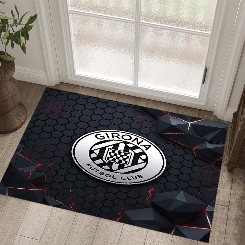 Girona FC Design Crystal Velvet Carpet Cozy Non?Slip Printed Rug For Bedroom Living Room Entrance