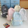 Schoolbag Korean fresh plaid corrugated backpack girl heart lace small schoolbag girls junior high school students female commuter bag