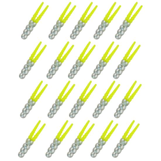 20Pcs 5CM/2G Soft PVC Worm Bait Fork Tail Two-color Bionic Artificial Worm Lure Swimbait Saltwater Freshwater Fishing Accessories