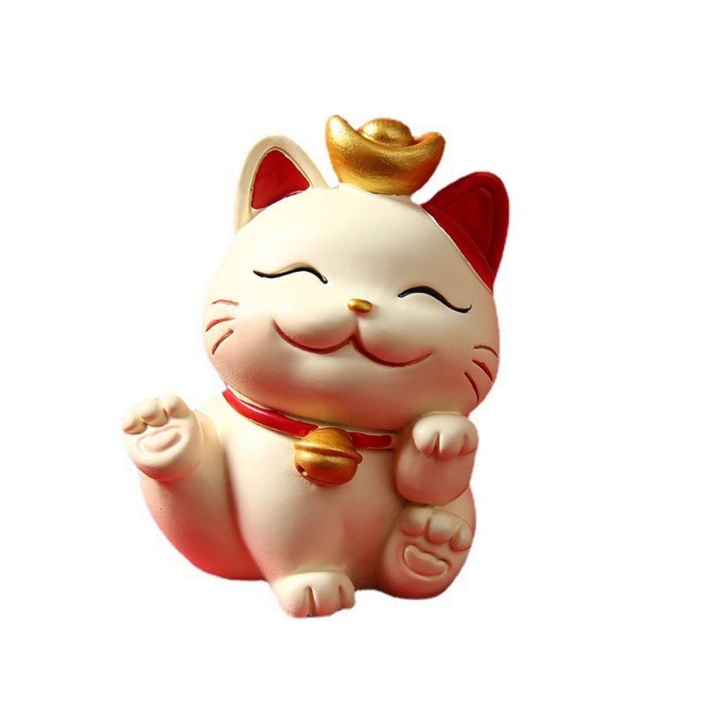 Shake Head Lucky Cat Car Decoration Waving Arm Maneki Neko Ornament  Desktop Decoration