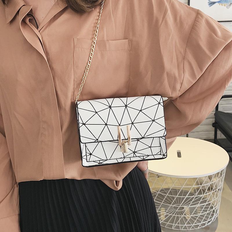 Street Style Mini Pu Shoulder Bag For Women With Chain Strap And Lock Closure