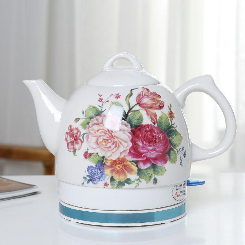 Blue & White Porcelain Electric Kettle: Large Capacity, Automatic Power-Off, Perfect for Home Tea Boiling.