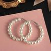 Party Fashion Wedding Engagement Elegant Round Shape Pearl Hoop Earrings Drop Dangle Ear Stud