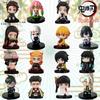 5-15pcs Q Version Demon Slayer Sitting Ghost Doll Tanjiro Nidouzi Inosuke Zenizu Toy Figural PVC Model Gift