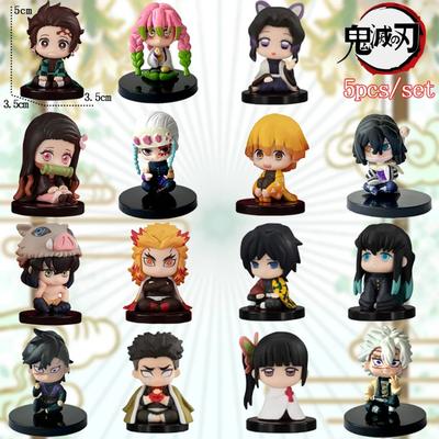 5-15 ks Q verze Demon Slayer Sedící duch panenka Tanjiro Nidouzi Inosuke Zenizu Hračka Figurální PVC model Dárek