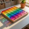50 Pieces Acrylic Blocks with Tray Glossy Light-Play for Children