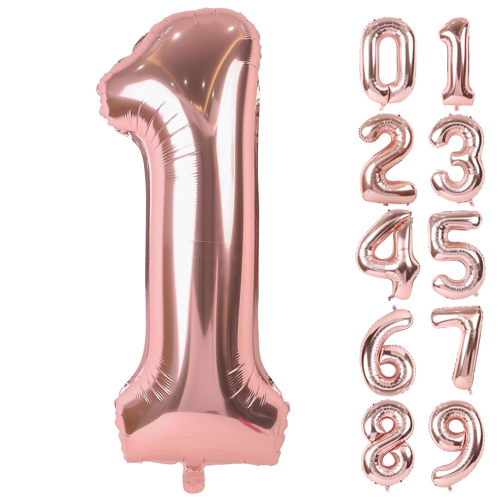 

Lausatek Balloon Aluminum Number 1 40 Inches 90cm Rose Gold Birthday Anniversary Decoration