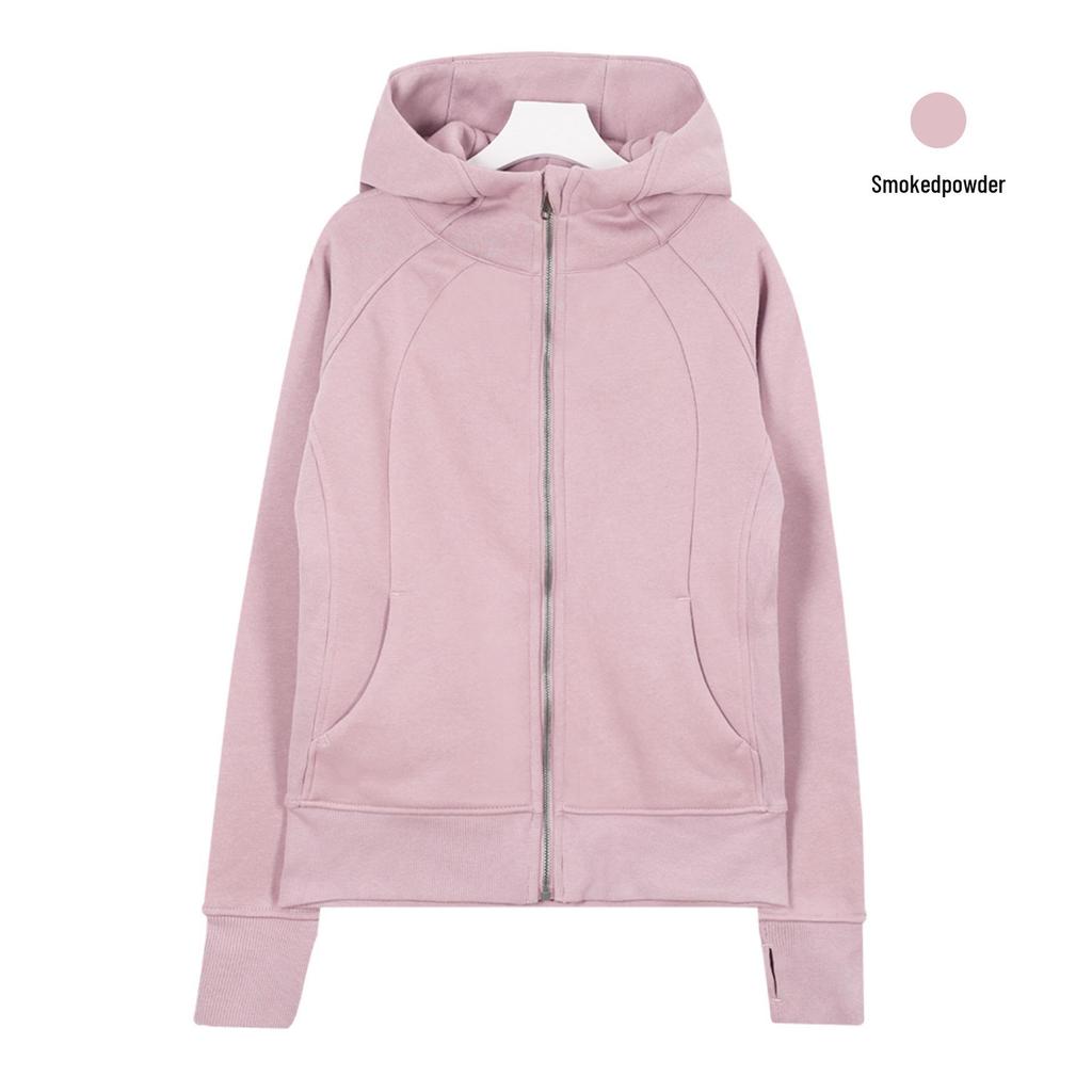 Sweat à capuche zippé intégral Lulu Original pour femme - Coupe ajustée - Veste de sport décontractée pour le yoga