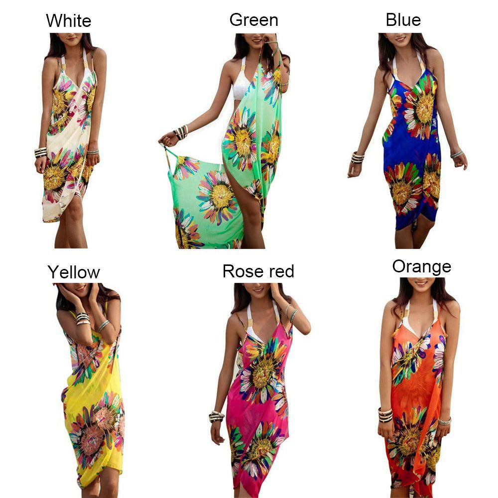 Sexy Beach Sun Protection Swimsuit Dress Bikini Cover Up Backless Skirt Swimsuit