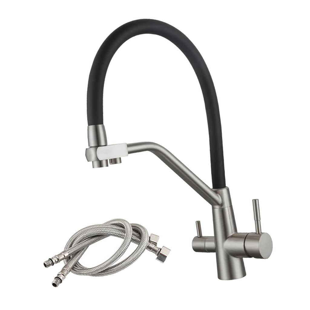 Purification Kitchen Faucet 3-ways Mixer Tap Basin Indoor Outdoor 2 Outlets