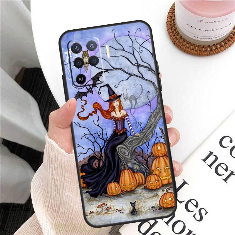 Halloween Pumpkin Horror Case For OPPO A74 A94 A54 A15 A3S A5S A1K A52 A72 A83 A91 A93 A53S A5 A9 A31 A53 Cover