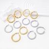 Geometric Embossed Titanium Steel Stud Earrings for Women