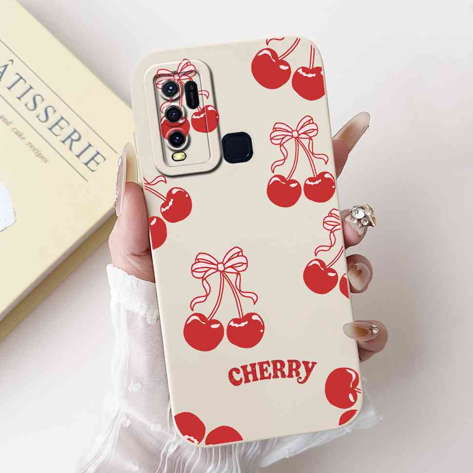 For vivo Y50 2020 1935 6.53" Case Cherry Girl Soft Silicone Cover Cartoon Rabbit For Vivo y50 VIVO Y50 V1965A Phone Cases Bumper