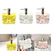 Elegant Bow Lotion Dispenser Ceramic Bathroom Accessory Liquid Soap Holder Reusable Hand Soap Bottle for Bedroom and Vanity