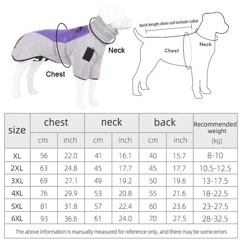 Wintermantel für große Hunde, wasserdicht, für Haustiere, Jacke, Mantel für Labrador, Collie, Golden Retriever, Weste, Overall, winddicht