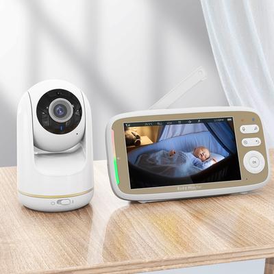 VB803 5.0-inch HD Digital Wireless Baby Monitor PTZ Rotation Monitoring Camera Lullaby Room Temperature Detection