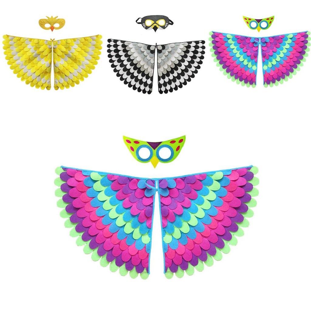 Halloween Birds Costume Wing W Mask Kids Children Fancy Animal Cosplay Outfit
