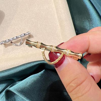 Bamboo-Style Universal DIY Corsage Pin and Pendant Brooch