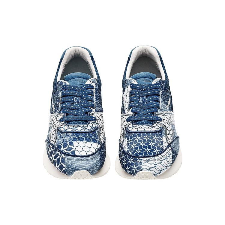 LI NING 1990 Cushioning Slip Resistant Abrasion Resistant Low top Running Shoes Men's Strait Blue ALFR089-1