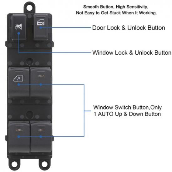 Power Window Switch Control Button 25401ZP40B for 05-12 Nissan Sentra/Pathfinder