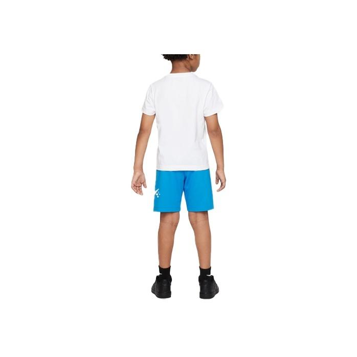 Nike Sportswear Coral Reef Cartoon Pattern Logo Print Crew Neck Short Sleeve T-Shirt And Straight Leg Shorts Kids Sets FQ0552-406