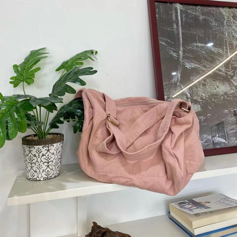 Women's Canvas Shoulder Bags Ladies School Book Messenger Tote Handbags Big Capacity Shopper Travel Crossbody Bag for Women