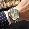 POEDAGAR Top Fashion Men Wristwatch Waterproof Luminous Week Date Quartz Male Clock Stainless Steel Business Men's Watches Reloj