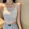 Lace Camisole Strapless Top with Chest Pads - Wire-Free Push-Up Anti-Exposure Bandeau for Women