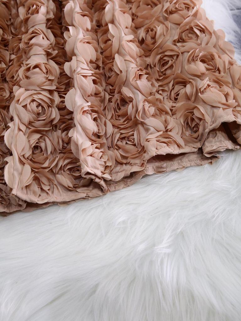 Damska spódnica midi A-line z wysokim stanem i kwiatowym wzorem 3D na rok 2025