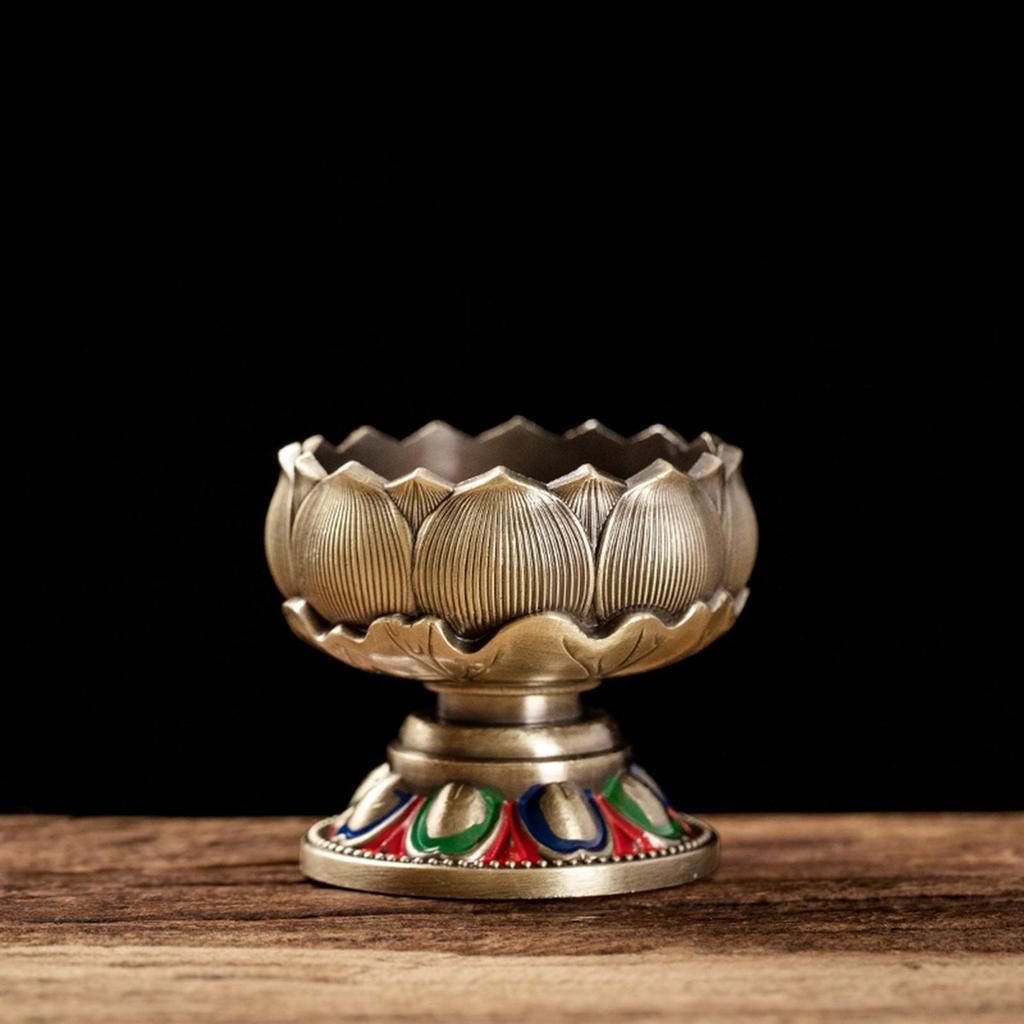 Alloy Tealight Candle Holder Cup Table Centerpiece Delicate Lotus Shape Ghee Candlestick for