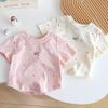 Girls' Cotton Short-sleeved T-shirt For Summer, Simple Children's Polka Dot Top