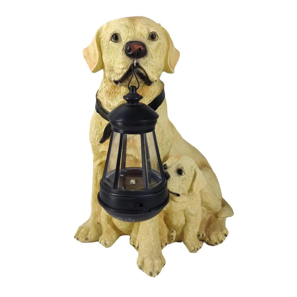 

Waterproof Solar Dog LED Light Creative Puppy Resin Light Resin Dog Sculpture Garden Ornament Style 1