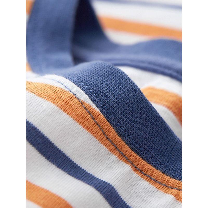Style Pure Cotton Thin Short-Sleeved T-Shirt for Boys and Girls, Striped Half-Sleeved Shirt for Boys and Girls, Round-Neck Shirt for Older Kidsren