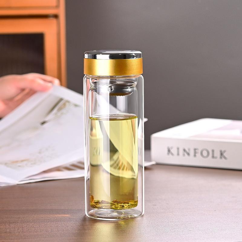 Tianyi Double-Layer Glass Tea Cup with Logo and High Borosilicate Design