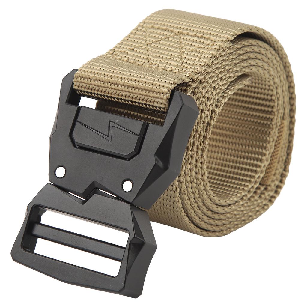 Hiking Belt with Buckle Quick Release Polyester and Zinc Alloy Comfortable Elastic Stretch Belt for Men Women Khaki