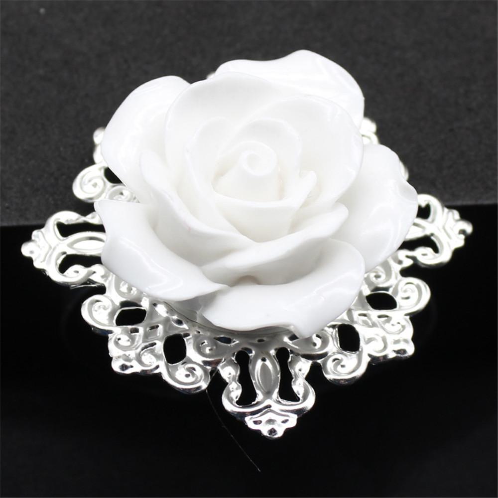 

Napkin Rings Roses Wedding Celebrations Decorative Crafts Hand-made Birthday Parties For DIY Projects Party Favors Table Setting серебряный