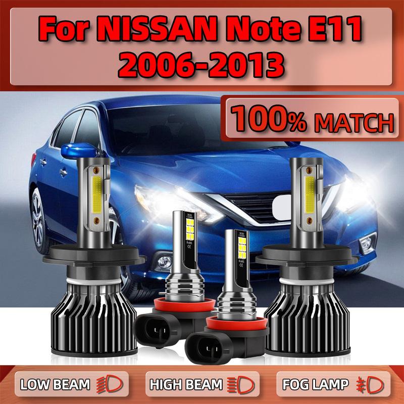 

LED Headlight Bulbs 40000LM CSP Chips Auto Headlamp 6000K 12V Fog Lights For NISSAN Note E11 2006-2008 2009 2010 2011 2012 2013 High Low Beam (2PCS)