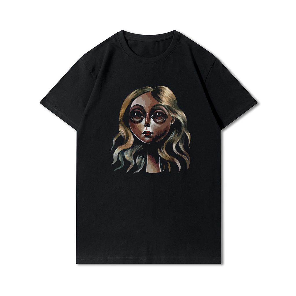 Anime 100 Muster Sommer-T-Shirts für Frauen Panda Tier bedruckt lässige Kurzarm-Oberteile 100 % Baumwolle Übergröße O-Ausschnitt T-Shirts