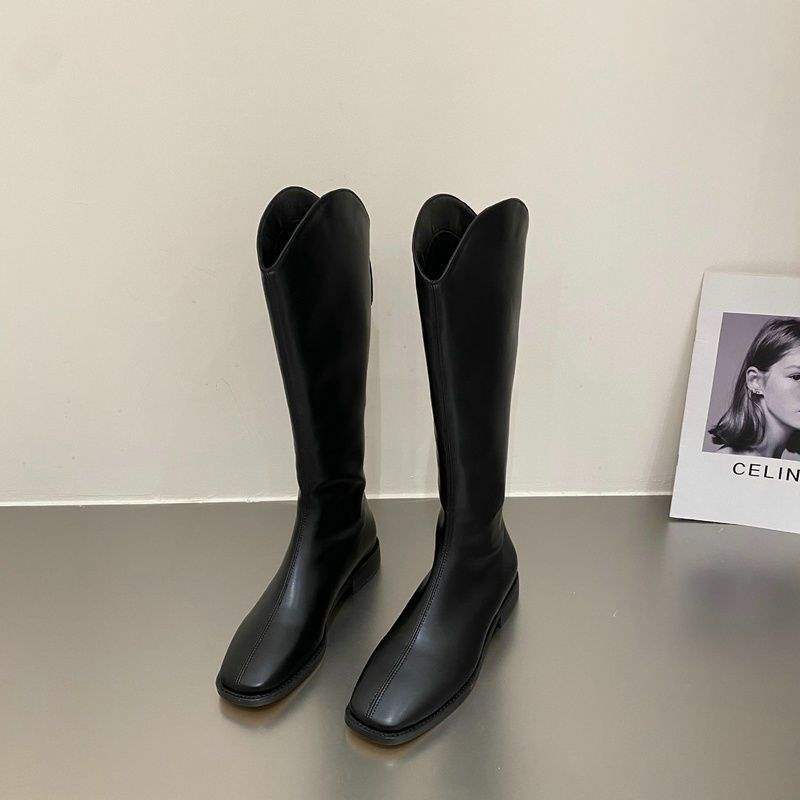 But knee boots autumn and winter new Martin boots high boots knight boots long boots women's long boots look thin and thin legs