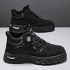 Men's Shoes Autumn Men's Fashion Trend Tooling Short Boots Spiral Button Sports High-top Martin Boots