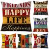 Vintage Motivate Word Print Throw Pillow Case Cushion Cover Home Sofa Decor