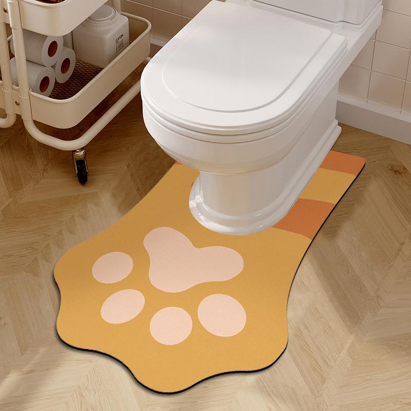 Bathroom Bathroom Door Mat Absorbent Diatom Mud Soft Pad Toilet Quick-drying Anti-slip Pad Toilet U-shaped Foot Pad