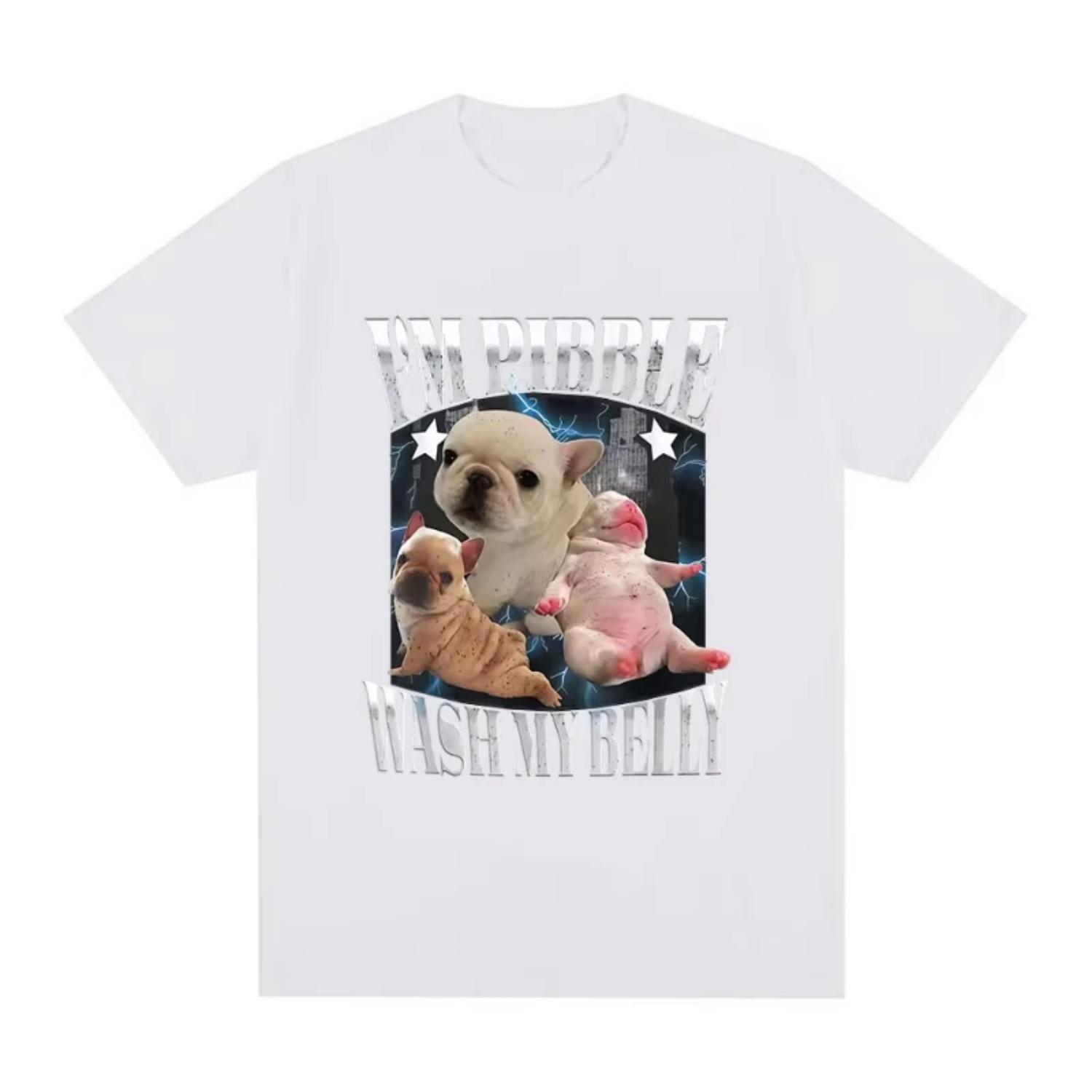 

Funny Pibble Wash My Belly Dog Meme T Shirt Men s Vintage High Quality Fashion T-Shirts Unisex Cotton Short Sleeve T-shirt XXXXXL