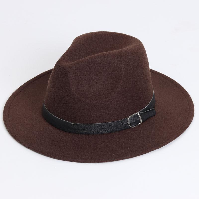 Einfarbiger Filz-Fedora-Hut Britischer Retro-Stil Unisex Flacher Rand Gentleman Flache Krone