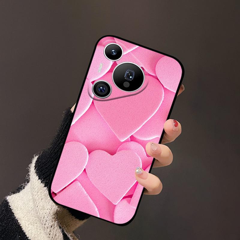Für Huawei Pura 70 Hülle Schwarz Matt Niedlich Weich Silikon TPU Hüllen für Pura70 Pro Pura 70 Pro+ Plus Ultra Abdeckung Schutz Fundas